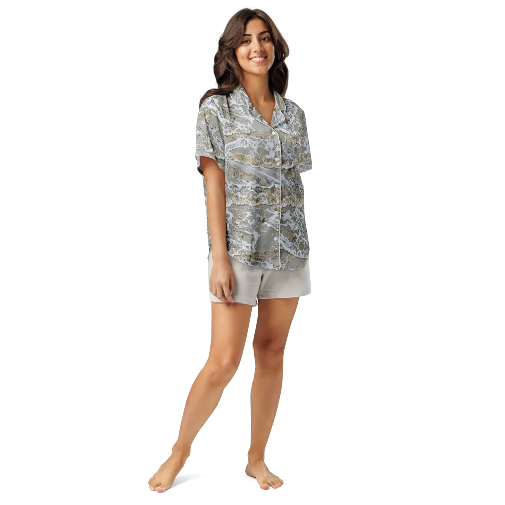 Tidal Shells on Women's Short Sleeve Pajama Top — Front