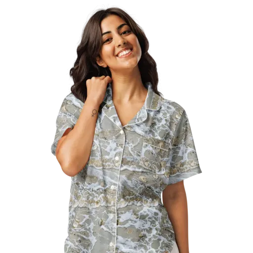 Tidal Shells on a Women's Short Sleeve Pajama Top