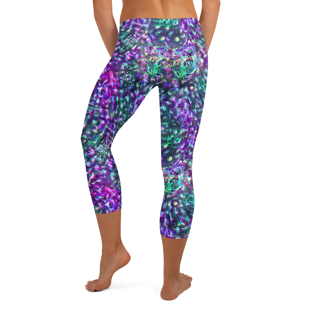 Hyperbloom on Capri Leggings — Back