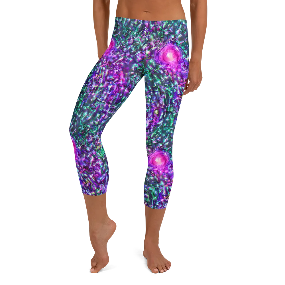 Hyperbloom on Capri Leggings — Front