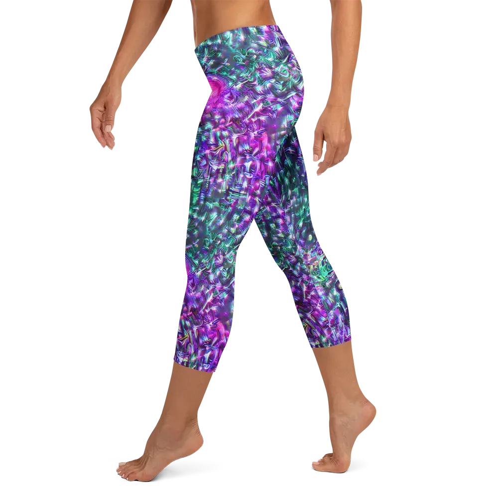 Hyperbloom on Capri Leggings — Left