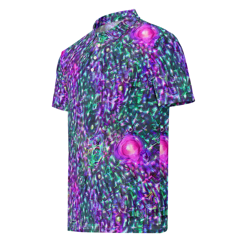 Hyperbloom on Men's Slim Fit Polo Shirt — Left Front