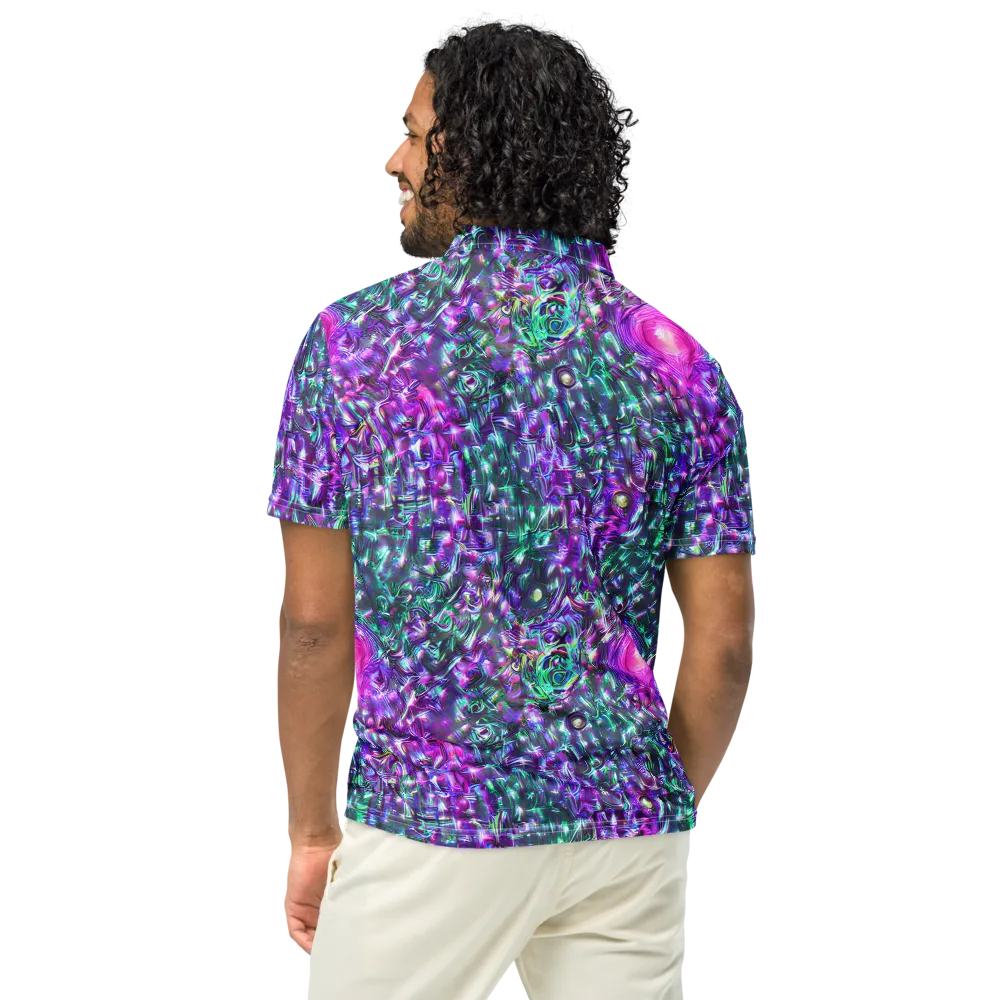 Hyperbloom on Men's Slim Fit Polo Shirt — Back