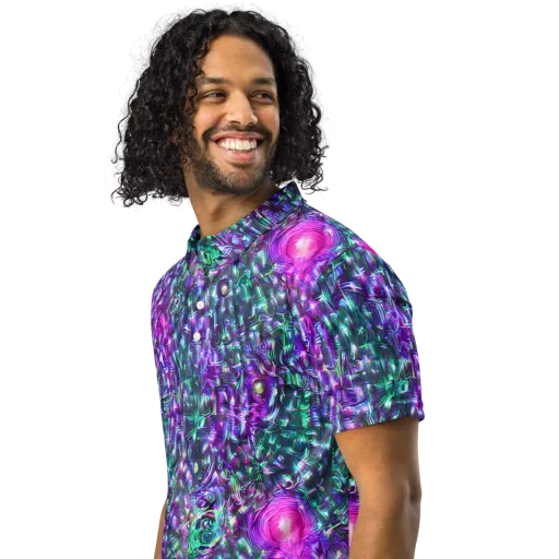 Hyperbloom on a Men's Slim Fit Polo Shirt