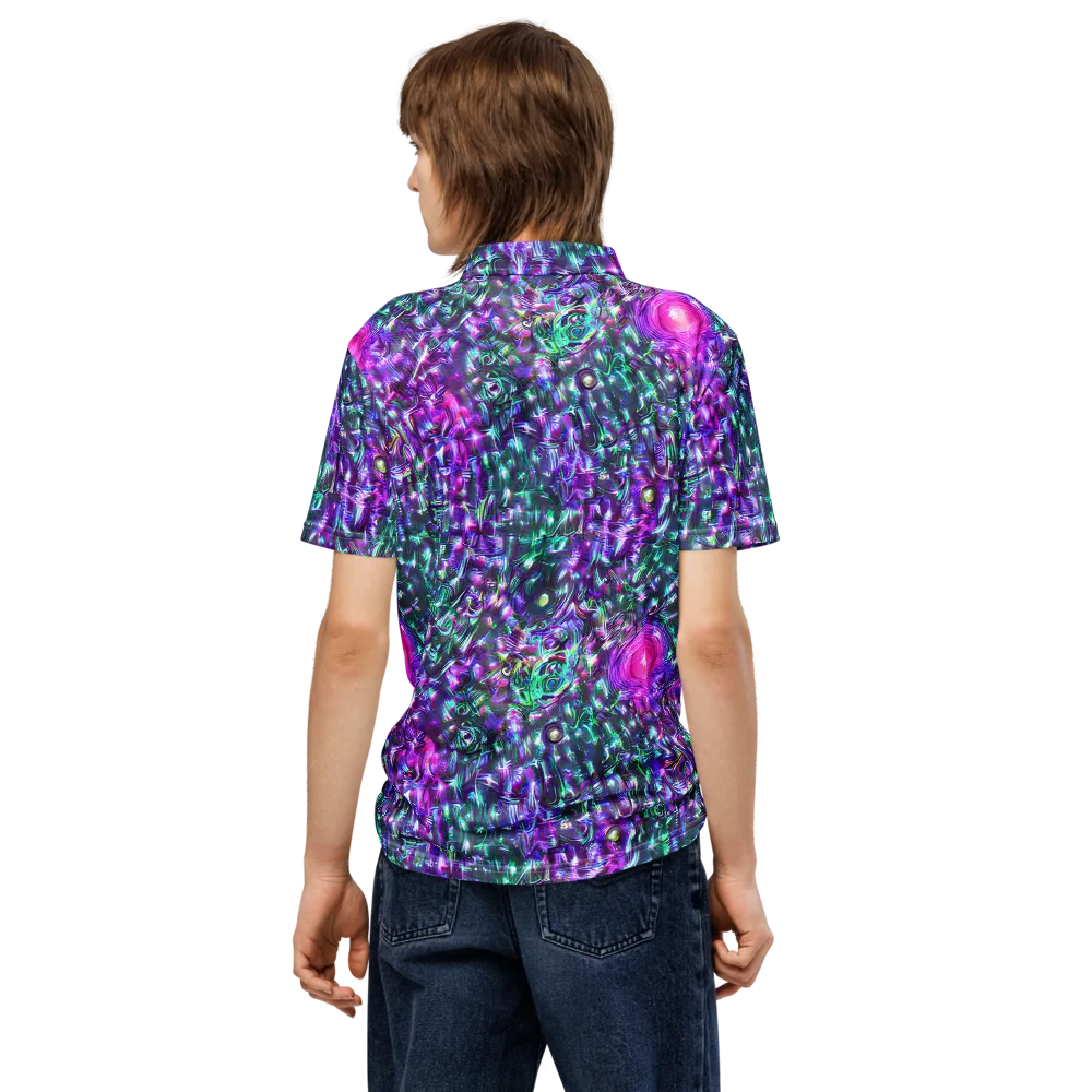 Hyperbloom on Men's Slim Fit Polo Shirt — Back