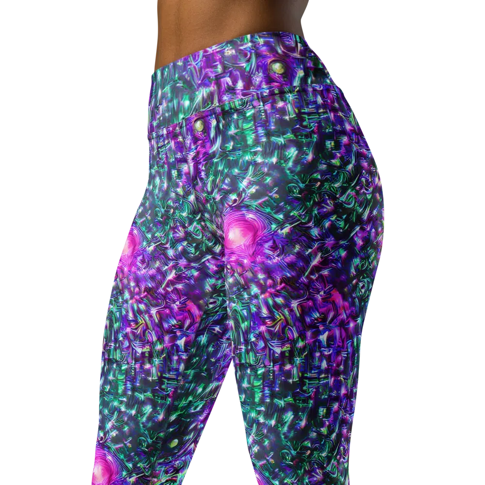 Hyperbloom on Yoga Leggings — Left Front