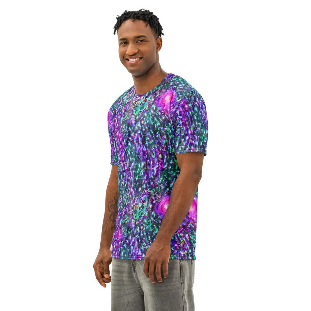 Hyperbloom on Men's Cotton Crew Neck T-Shirt — Left Front