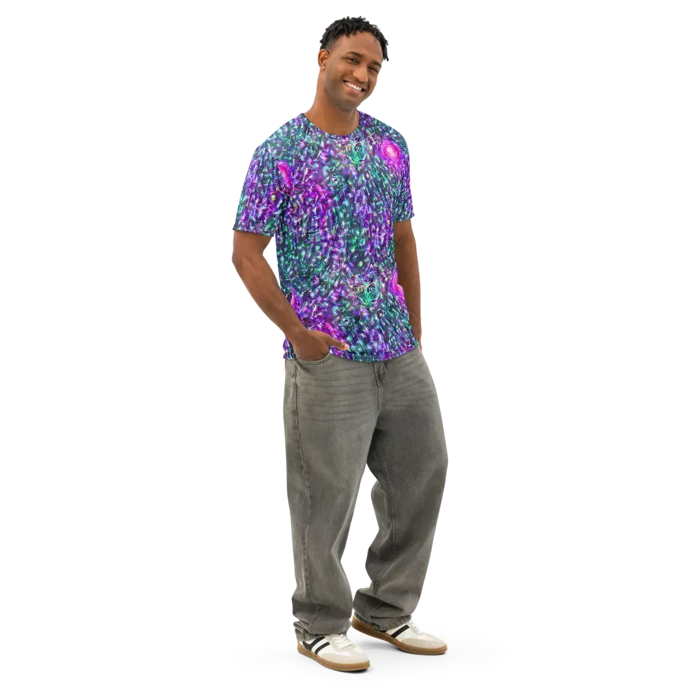Hyperbloom on Men's Cotton Crew Neck T-Shirt — Right Front