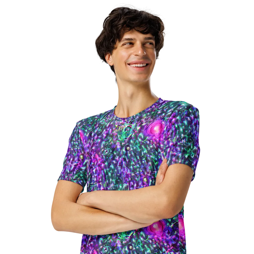 Hyperbloom on Men's Crew Neck T-Shirt — Left Front