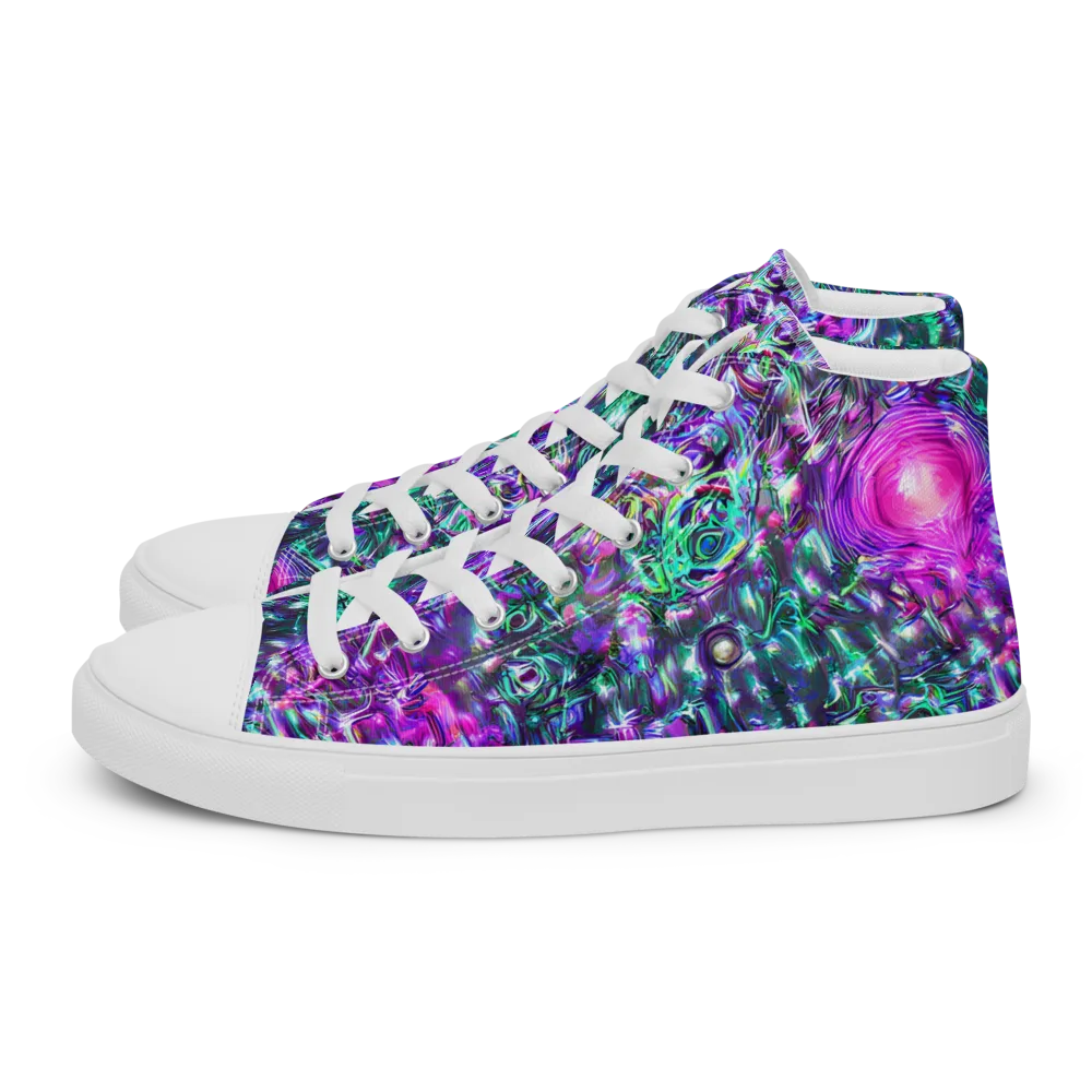 Hyperbloom on Men's High Top Canvas Shoes — Left
