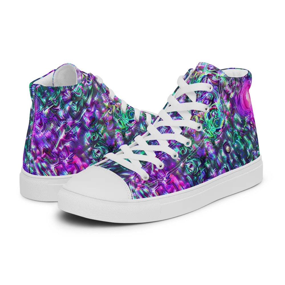 Hyperbloom on Men's High Top Canvas Shoes — Left