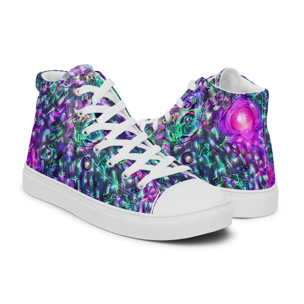 Hyperbloom on Men's High Top Canvas Shoes — Right