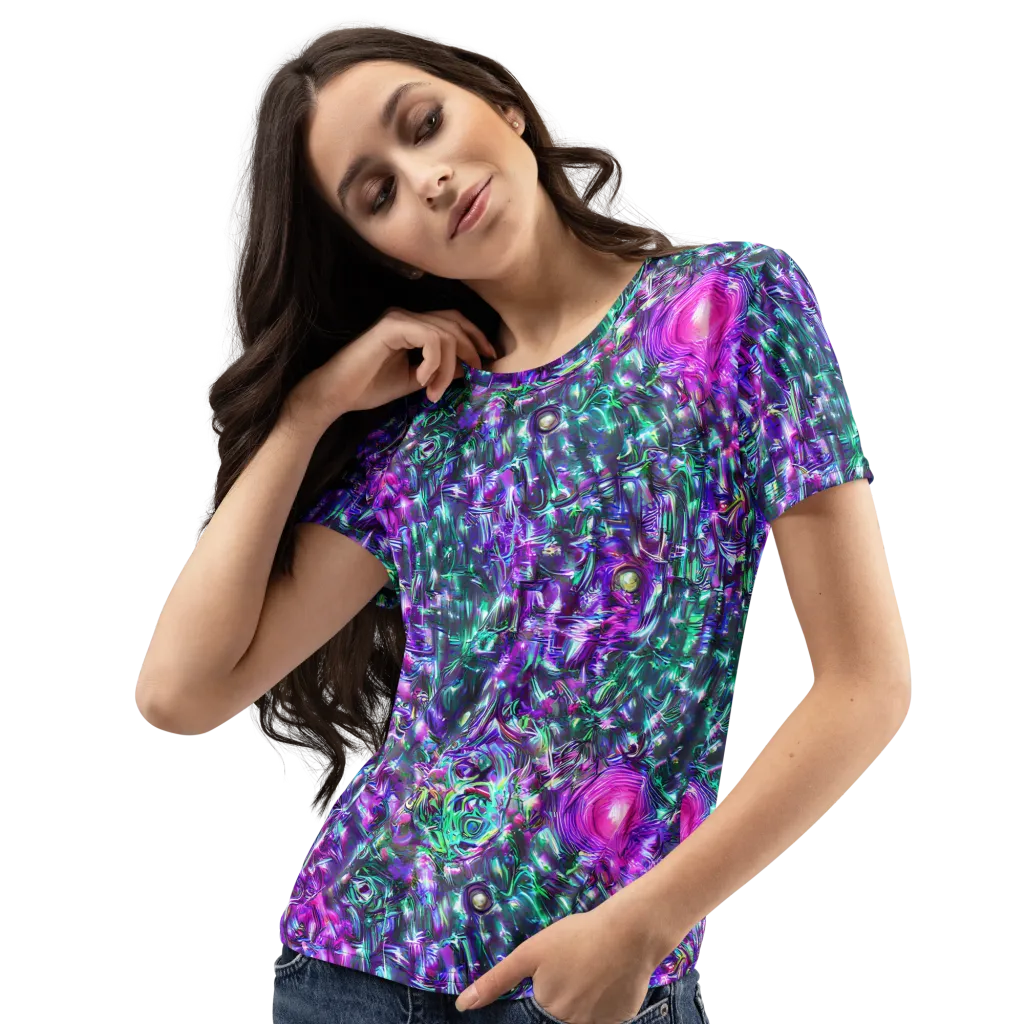 Hyperbloom on Women's Crew Neck T-Shirt — Left Front