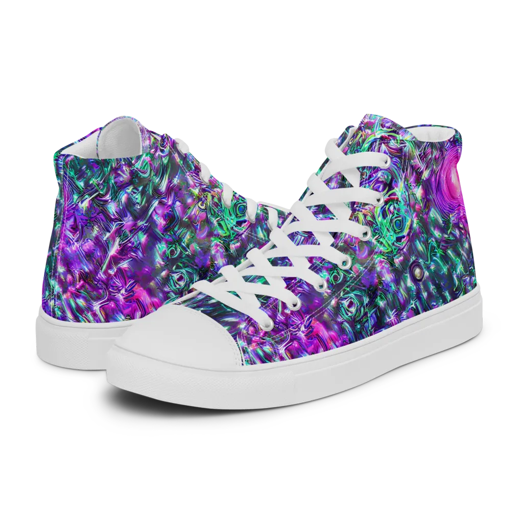 Hyperbloom on Women's High Top Canvas Shoes — Left