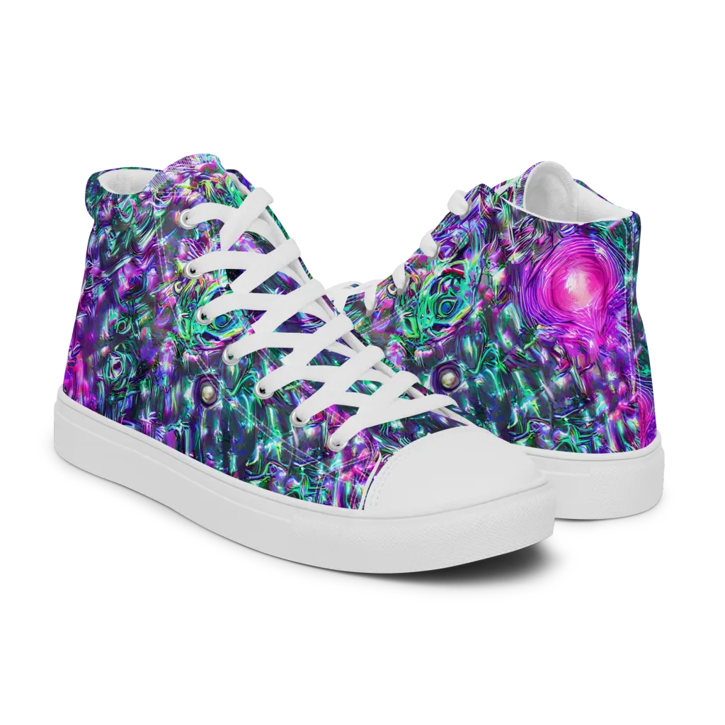 Hyperbloom on Women's High Top Canvas Shoes — Right