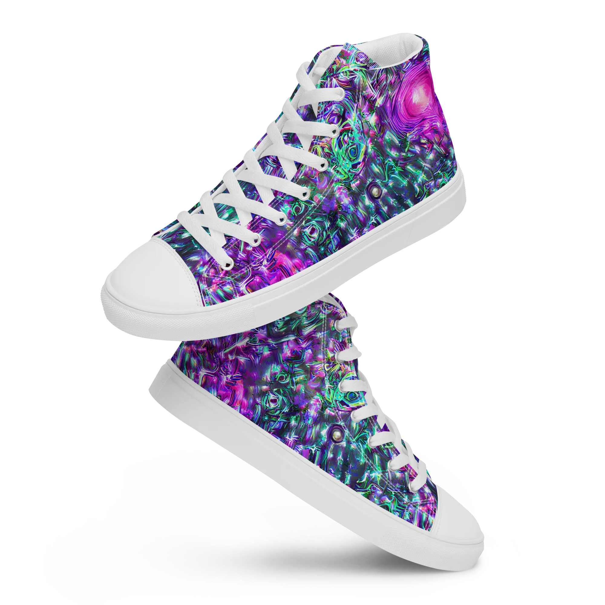 Hyperbloom on Women's High Top Canvas Shoes — Front