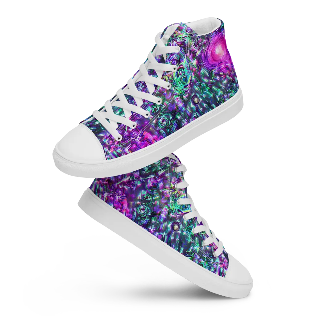 Hyperbloom on Women's High Top Canvas Shoes — Front