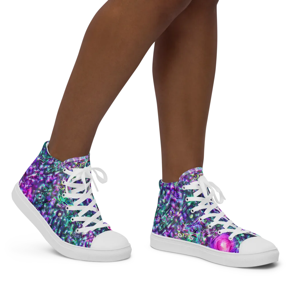 Hyperbloom on Women's High Top Canvas Shoes — Right