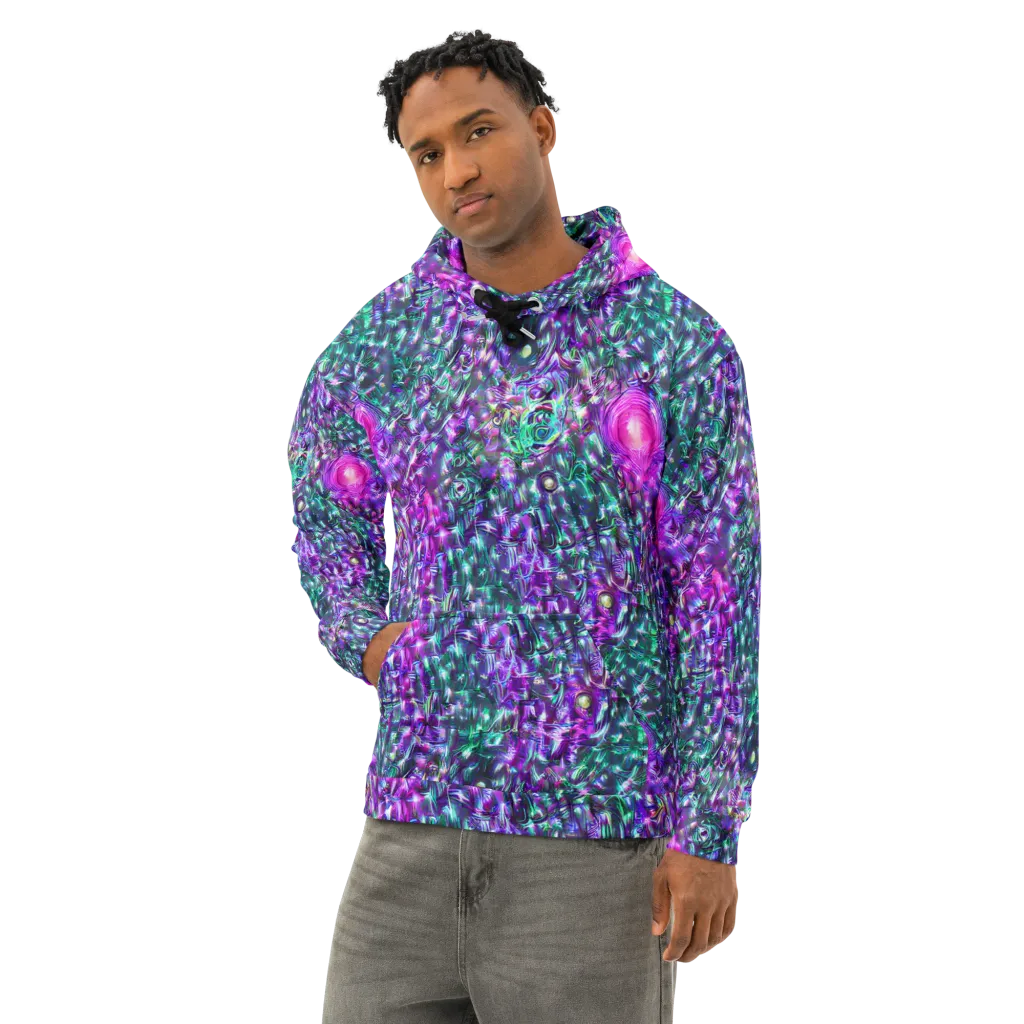Hyperbloom on Cotton Hoodie — Left Front
