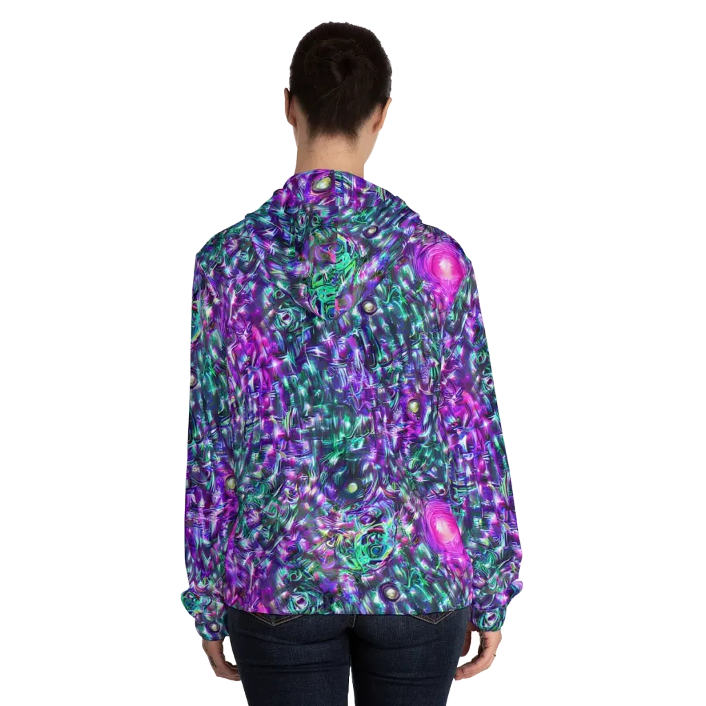 Hyperbloom on Women's Full-Zip Hoodie — Back On Person