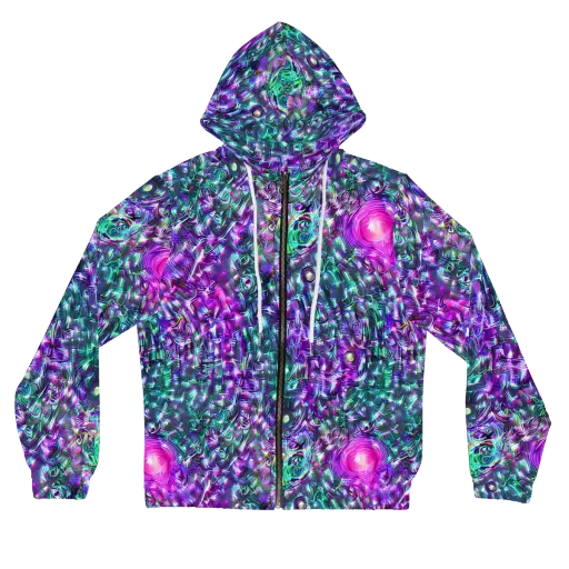 Hyperbloom on a Women's Full-Zip Hoodie