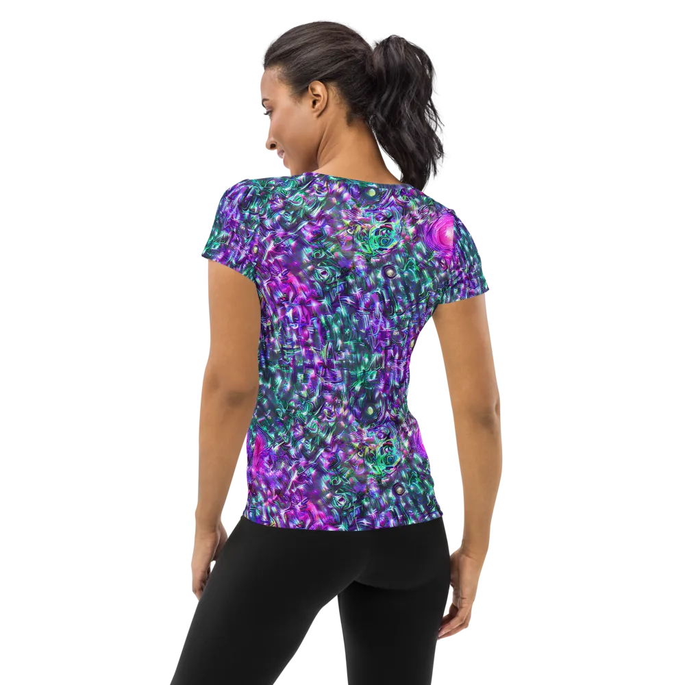 Hyperbloom on Women's Athletic T-Shirt — Back