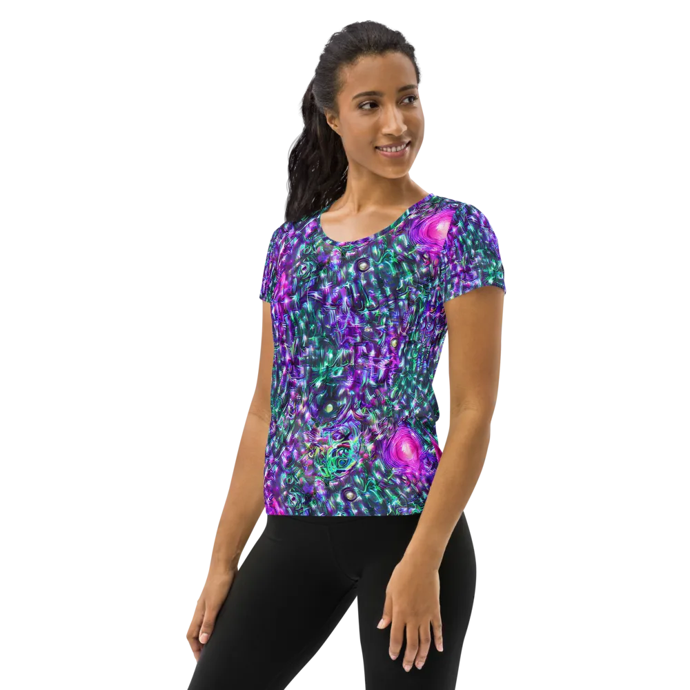 Hyperbloom on Women's Athletic T-Shirt — Left