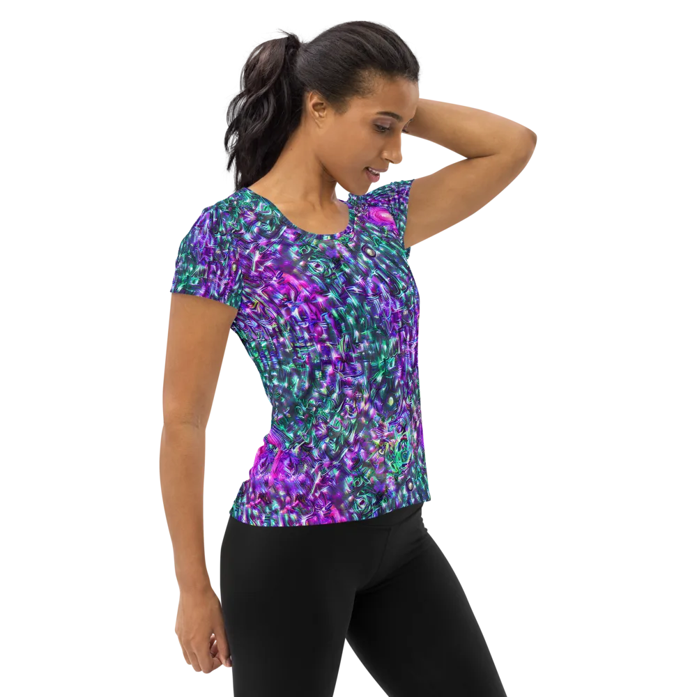 Hyperbloom on Women's Athletic T-Shirt — Right