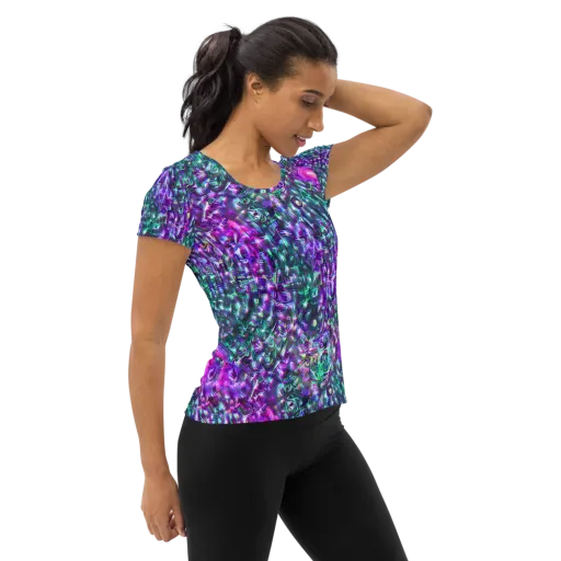 Hyperbloom on a Women's Athletic T-Shirt