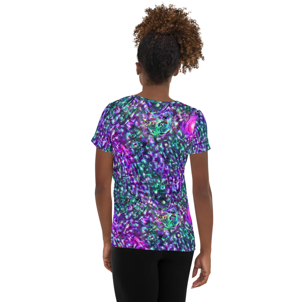 Hyperbloom on Women's Athletic T-Shirt — Back