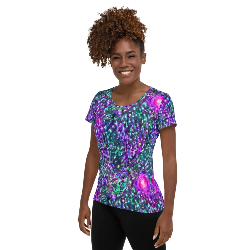 Hyperbloom on Women's Athletic T-Shirt — Left