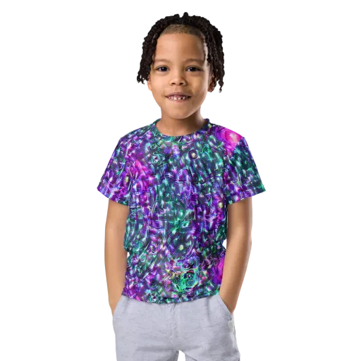 Hyperbloom on a Kids Crew Neck T-Shirt