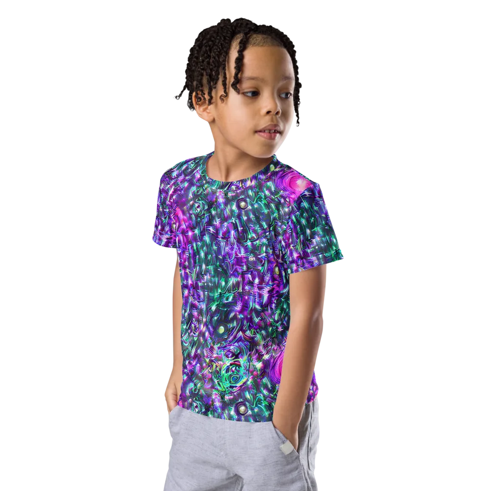 Hyperbloom on Kids Crew Neck T-Shirt — Left Front