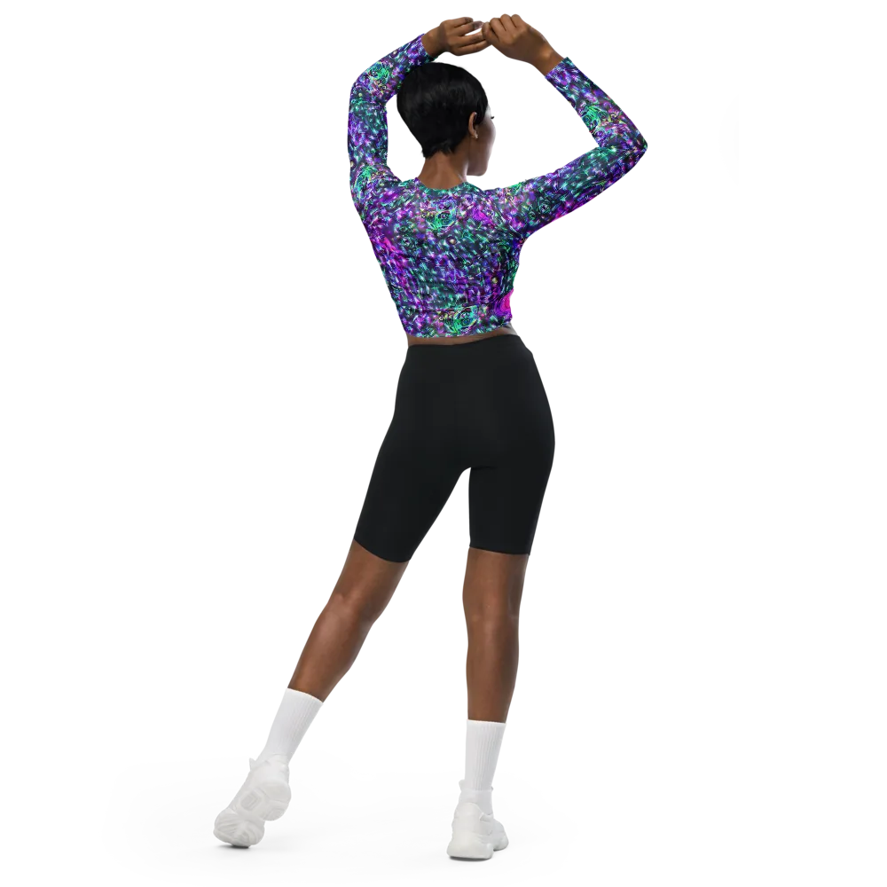 Hyperbloom on Long Sleeve Crop Top — Back