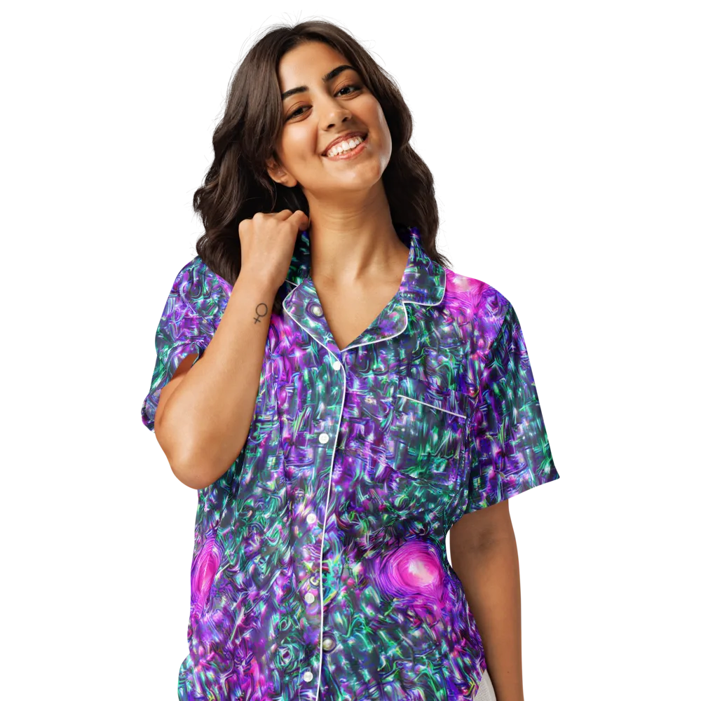 Hyperbloom on Women's Short Sleeve Pajama Top — Front