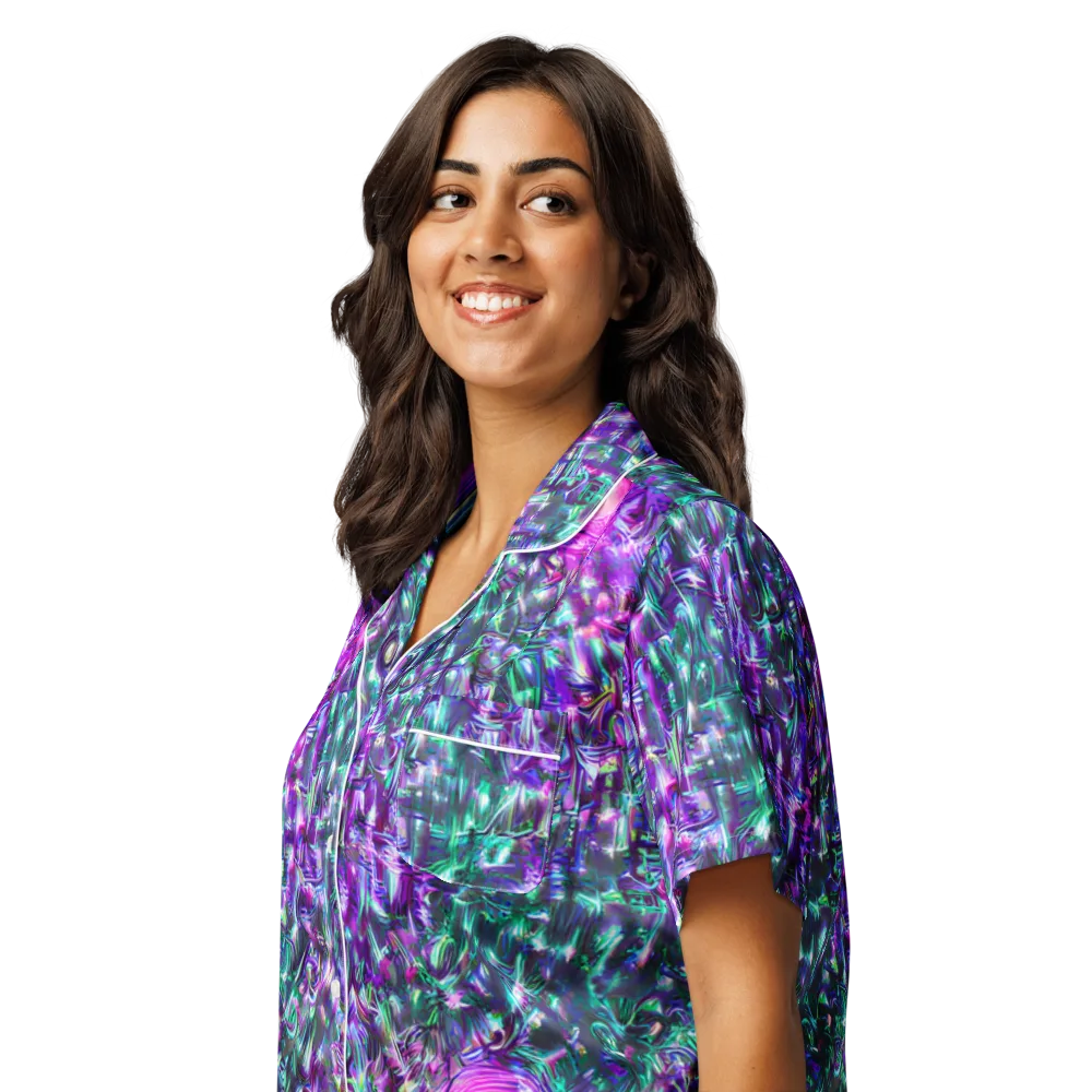Hyperbloom on Women's Short Sleeve Pajama Top — Left Front