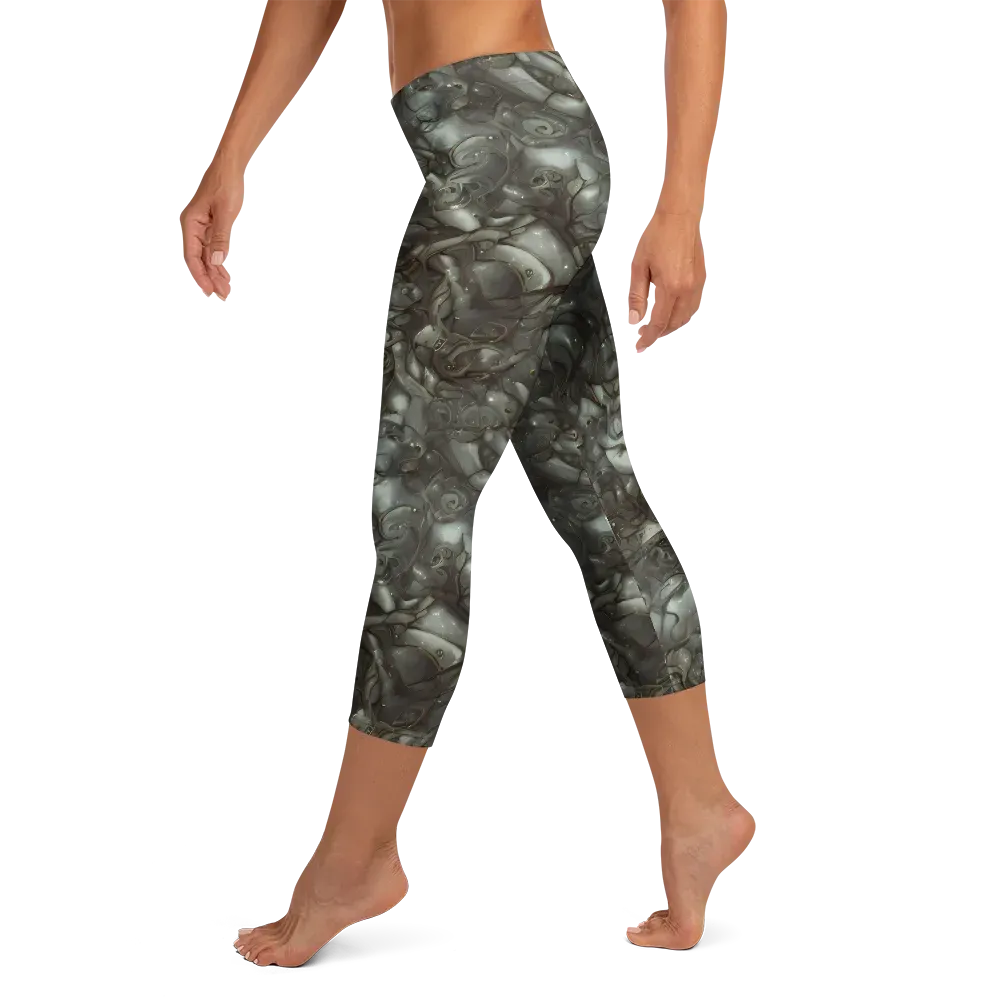 Mercury Reef on Capri Leggings — Left