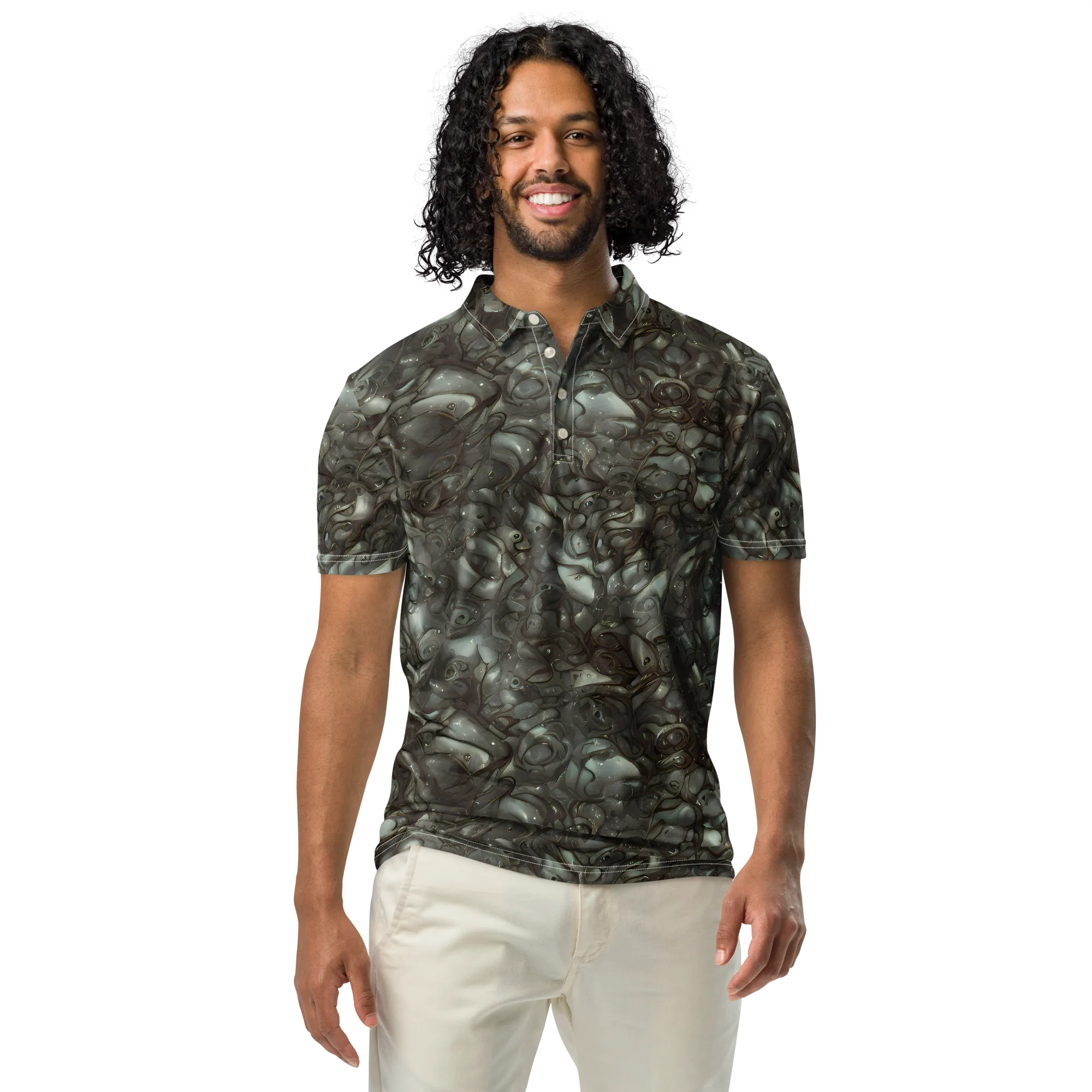 Mercury Reef on Men's Slim Fit Polo Shirt — Front