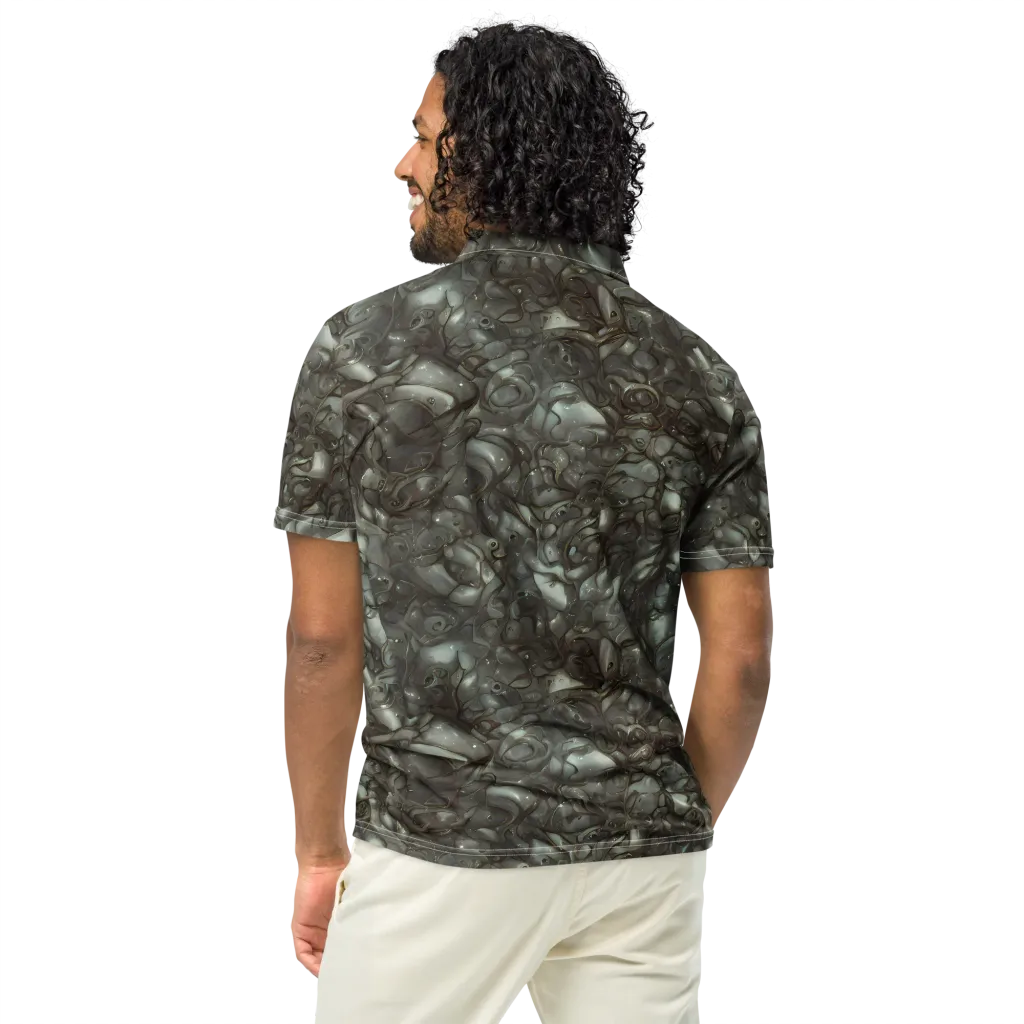 Mercury Reef on Men's Slim Fit Polo Shirt — Back