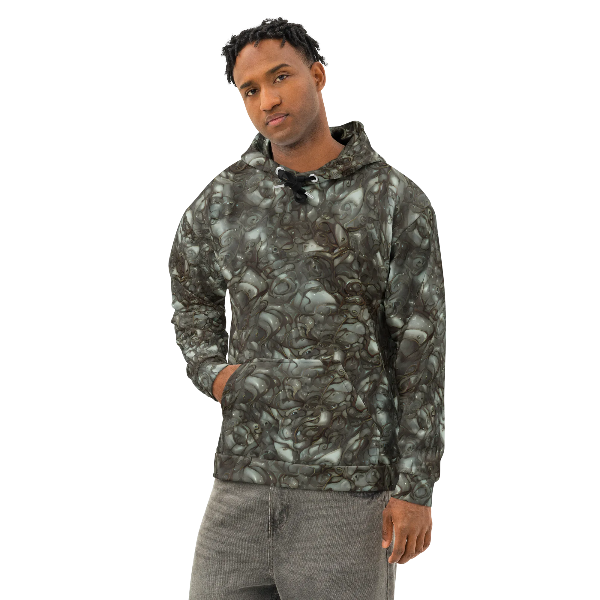 Mercury Reef on Cotton Hoodie — Left Front