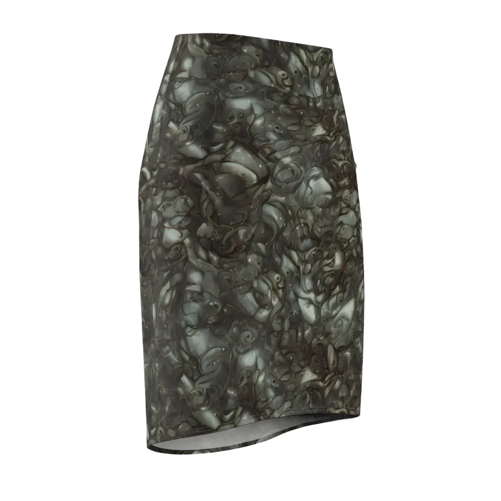 Mercury Reef on Pencil Skirt — Front Side