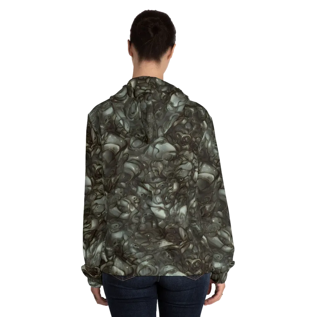 Mercury Reef on Women's Full-Zip Hoodie — Back On Person