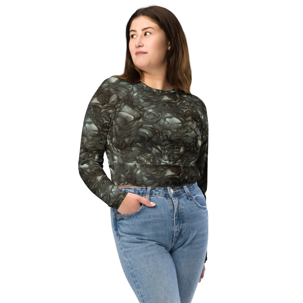 Mercury Reef on Long Sleeve Crop Top — Front
