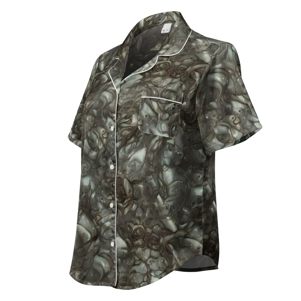 Mercury Reef on Women's Short Sleeve Pajama Top — Left Front
