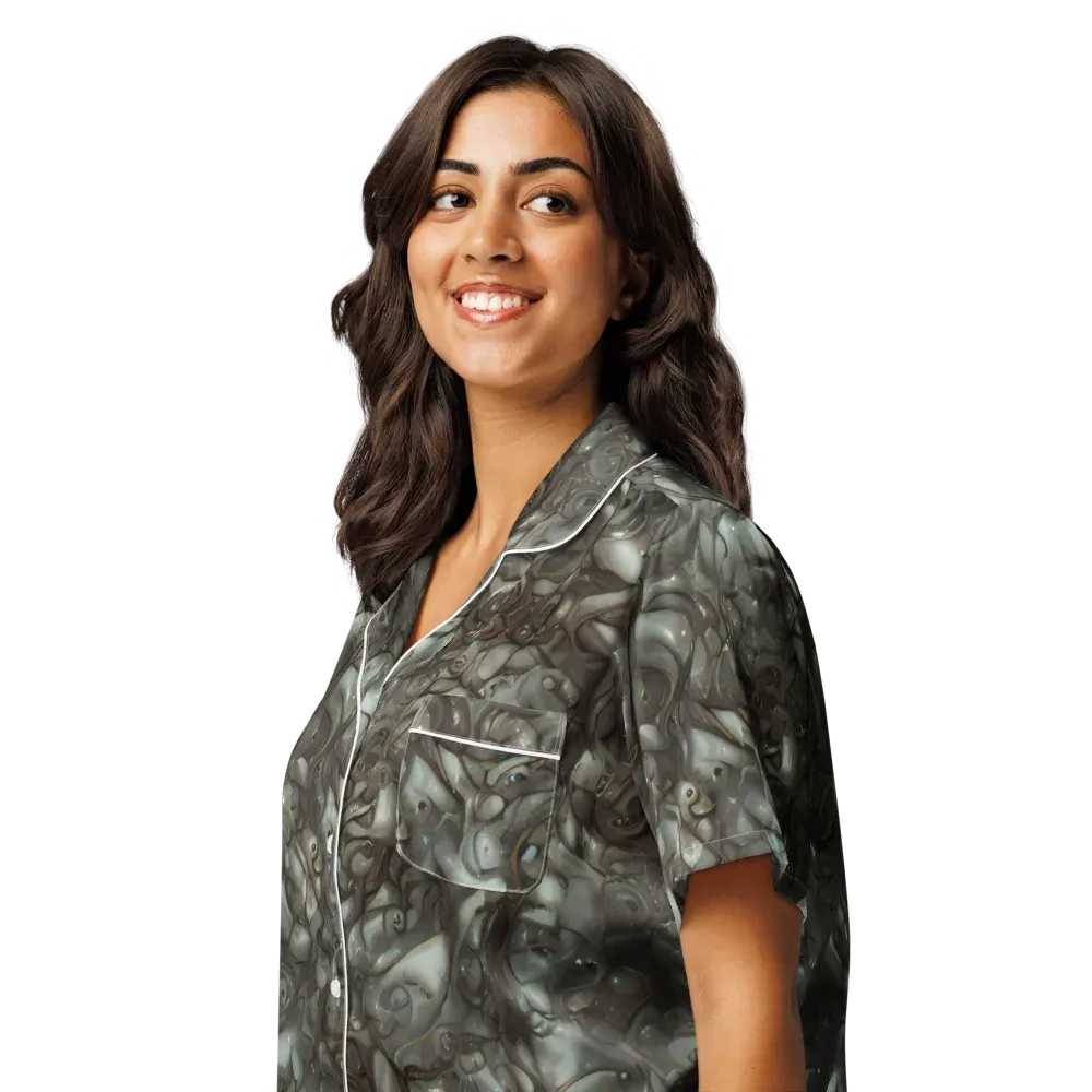 Mercury Reef on Women's Short Sleeve Pajama Top — Left Front