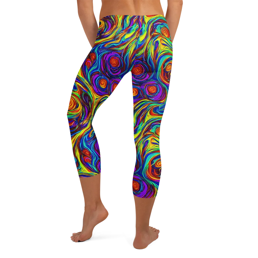 Technicolor Tempest on Capri Leggings — Back