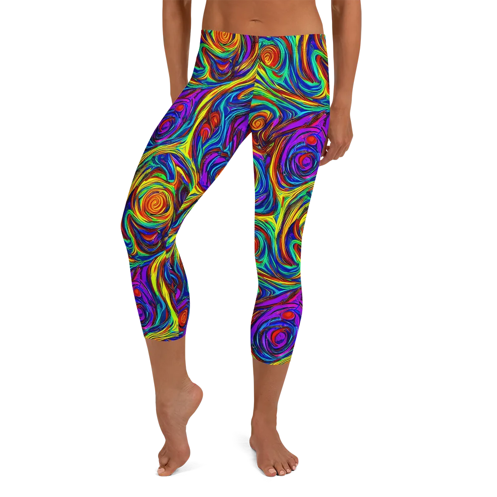Technicolor Tempest on Capri Leggings — Front