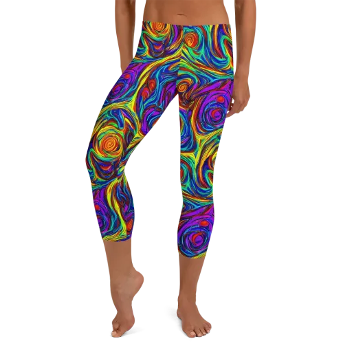 Technicolor Tempest on a Capri Leggings