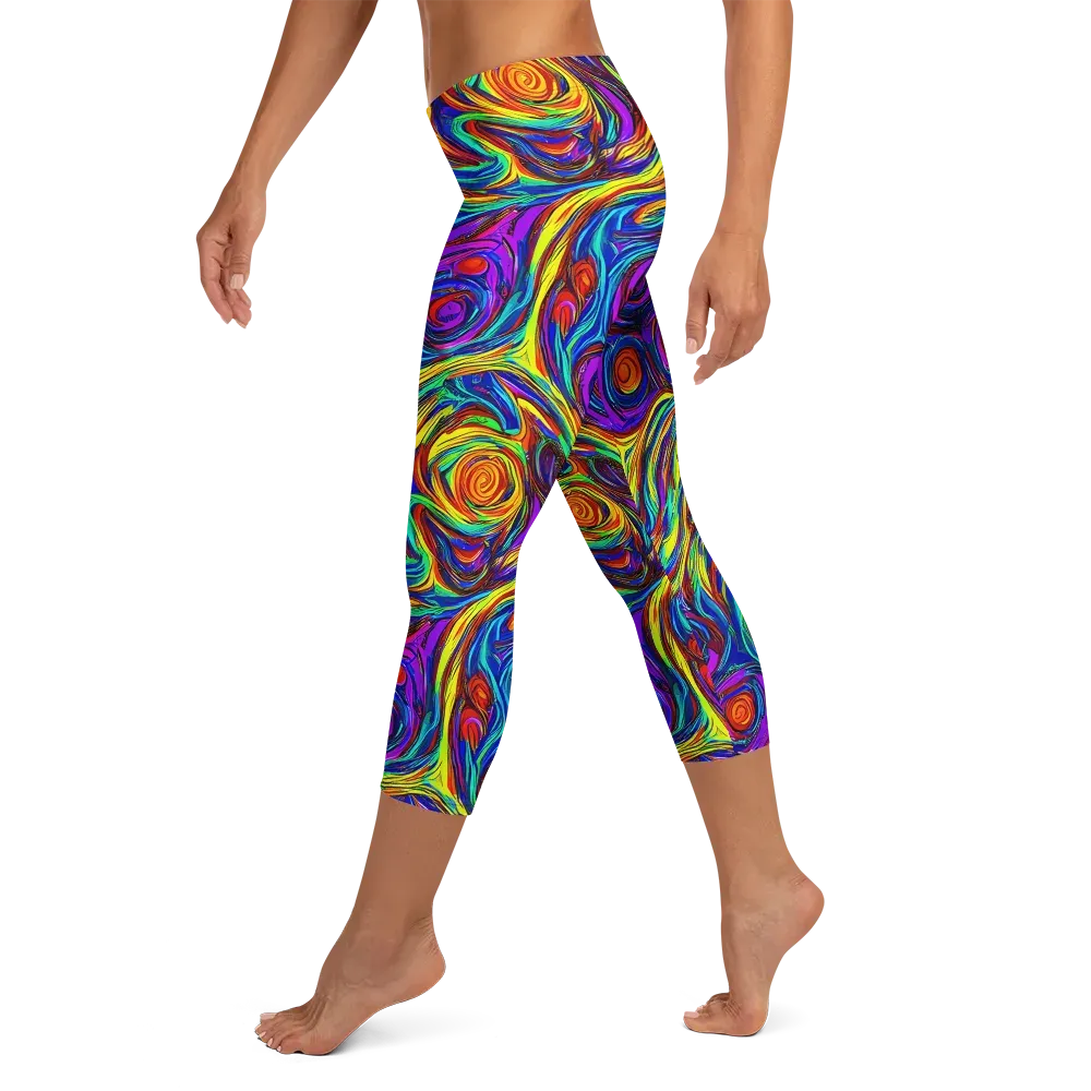 Technicolor Tempest on Capri Leggings — Left