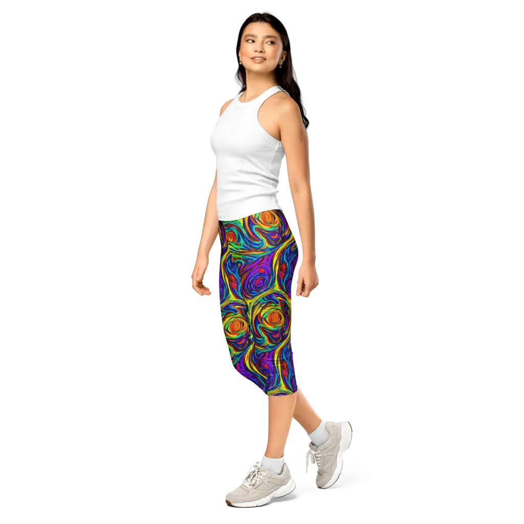 Technicolor Tempest on Capri Leggings — Left Front